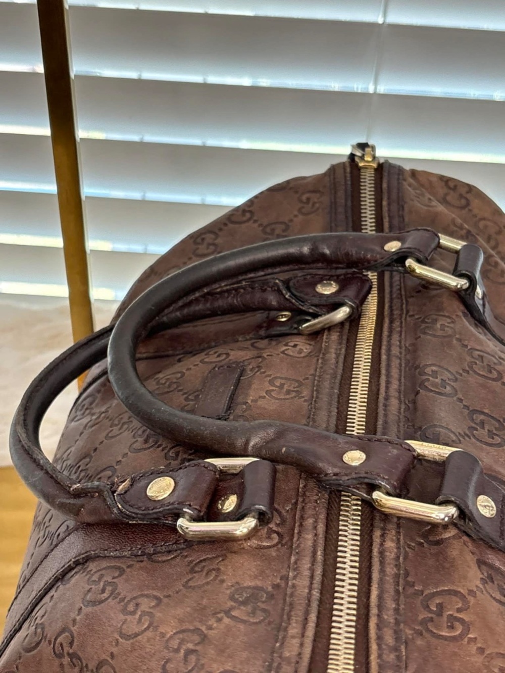 auth -Gucci "Gucci Guccissima Boston bag - Picture 6 of 10